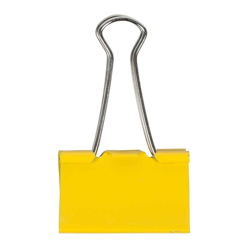 JAM PAPER Colorful Binder Clips - Large - 1 1/2 Inch (41 mm) - Yellow Binderclips - 12/Pack - Image 4